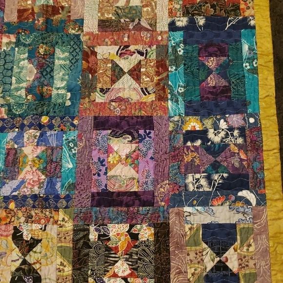 MODERN quilt around the world colorful  handmade - Picture 4 of 10